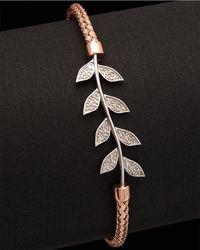 Meshmerise - 18k Over Silver 0.12 Ct. Tw. Diamond Bangle Bracelet - Lyst