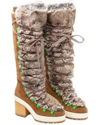 Hogan - Lace-Up Leather Knee-High Boot - Lyst