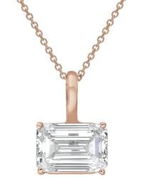 Diana M. Jewels - Diana M. 14K Rose 6.00 Ct. Tw. Lab-Grown Diamond Solitaire Pendant - Lyst