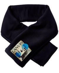 Lanvin - Logo Wool & Silk-Blend Scarf - Lyst