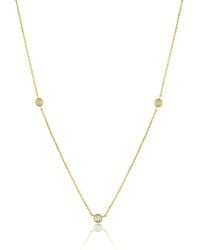 MaxColor - 10K 0.17 Ct. Tw. Lab-Grown Diamond 3 Station Necklace - Lyst