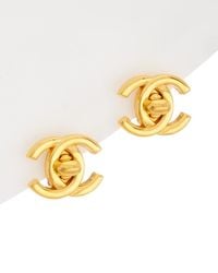 Chanel Gold-tone Medium Turnlock Earrings - Metallic