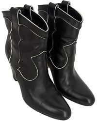 Gianvito Rossi - Leather Western Bootie (Authentic Pre-Loved) - Lyst