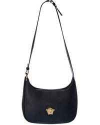 Versace La Medusa Medium Leather Hobo Bag - Black