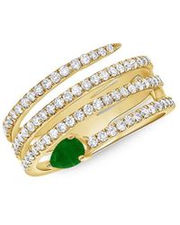 Sabrina Designs - 14k 0.91 Ct. Tw. Diamond & Emerald Wrap Ring - Lyst