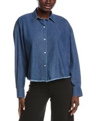 7 For All Mankind - Cropped Denim Shirt - Lyst