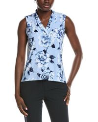 Anne Klein - Printed Triple Pleat Top - Lyst