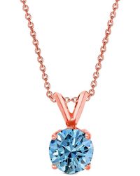 Amairah - 14K Rose 1.00 Ct. Tw. Lab-Grown Diamond Solitaire Pendant Necklace - Lyst