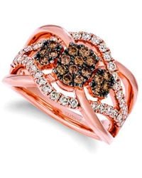 Le Vian - Chocolate Cluster Gladiator 14K Rose 1.06 Ct. Tw. Diamond Ring - Lyst