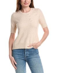 Tahari - Floral Applique Sweater - Lyst