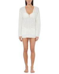 Onia - Linen Knit V-neck Hoodie - Lyst