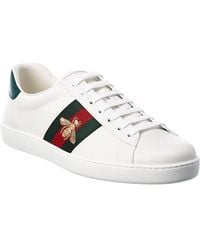 Gucci - Ace Embroidered Leather Sneaker - Lyst