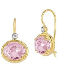 Reiss - 14k 4.95 Ct. Tw. Diamond & Rose Quartz Earrings - Lyst