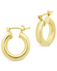 Sterling Forever - 14k Plated Chunky Tube Hoops - Lyst