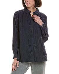 Eileen Fisher - Petite Silk Pleated Shirt - Lyst
