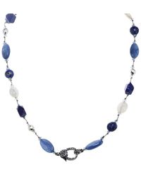 Margo Morrison - 0.57 Ct. Tw. Diamond & Kynite, Lapis, Pyrite, Moonstone Necklace - Lyst