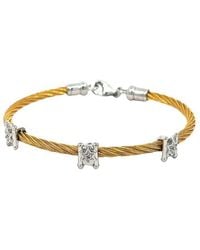 Diamond Select Cuts - Stainless Steel 0.02 Ct. Tw. Diamond Bangle Bracelet - Lyst
