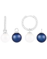 Masako Pearls 14k 8-8.5mm Pearl Interchangeable Earrings - Blue