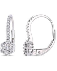 Rina Limor - 14K 0.50 Ct. Tw. Diamond Floral Earrings - Lyst