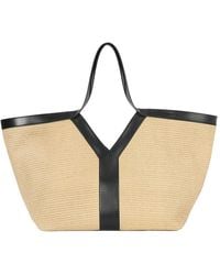 Tiffany & Fred Paris - Raffia & Leather Large Tote - Lyst
