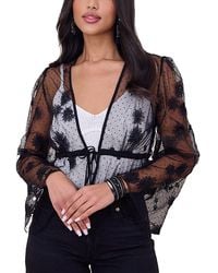 Saachi - Floral Mesh Tie Top - Lyst