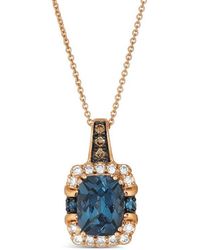 Le Vian - Le Vian 14K Rose 2.47 Ct. Tw. Diamond & London Topaz Drop Pendant Necklace - Lyst
