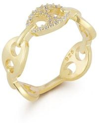 Chloe and Madison - 14k Over Silver Cz Mariner Link Ring - Lyst