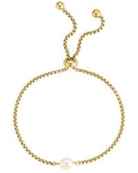 Adornia - 18K Plated Stainless Steel 6-7Mm Pearl Bracelet - Lyst
