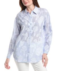 Renuar - Woven Button Front Blouse - Lyst