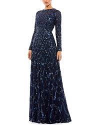 Mac Duggal - Embellished Illusion High Neck Long Sleeve A-Line Gown - Lyst