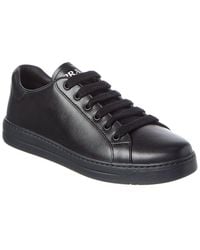 Prada - Logo Leather Sneaker - Lyst
