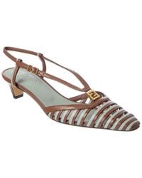 Fendi - Ffold Leather Slingback Pump - Lyst