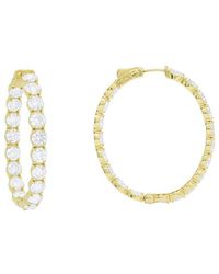 Diana M. Jewels - Diana M. 18K 21.00 Ct. Tw. Lab-Grown Diamond Hoop Earrings - Lyst