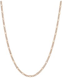 Italian Gold - 14K Italian Rose Figaro Chain Necklace - Lyst