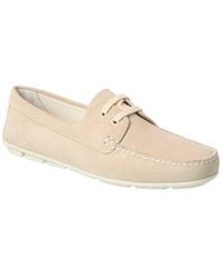 Prada - Embossed Suede Driving Shoe - Lyst