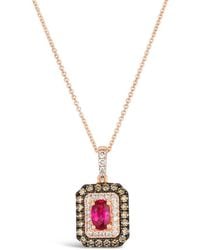 Le Vian - Le Vian 14k Rose Gold 1.03 Ct. Tw. Diamond & Ruby Pendant Necklace - Lyst
