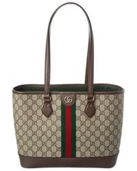 Gucci - Ophidia Medium Gg Supreme Canvas & Leather Tote - Lyst