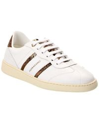 Ferragamo - Achille 2 Leather & Suede Sneaker - Lyst