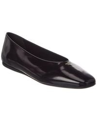 Prada - Leather Ballerina Flat - Lyst