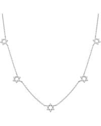 Sabrina Designs - 14K 0.34 Ct. Tw. Diamond Station Star Of David Necklace - Lyst