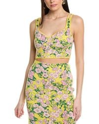 Carolina Herrera - Thick Strap Bustier Silk-Blend Crop Top - Lyst