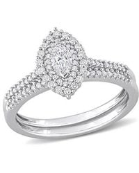 Rina Limor - 14K 0.49 Ct. Tw. Diamond Double Halo Cluster Ring - Lyst
