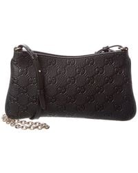 Gucci - Gg Emblem Medium Leather Shoulder Bag - Lyst