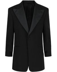 Ferragamo - Silk Peaked Lapel Blazer - Lyst