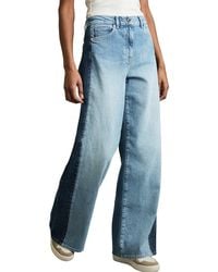 Reiss - Briar Contrast Panel Wide Leg Jean - Lyst