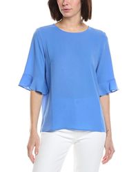 Cece - Short Sleeve Ruff Cuff Crew Neck Blouse - Lyst