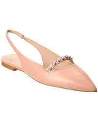 Stuart Weitzman - Pearl Leather Slingback Flat - Lyst