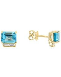 Effy Fine Jewelry - 14K 3.96 Ct. Tw. Diamond & Topaz Earrings - Lyst