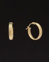 Italian Gold - 14k Textured Twist Hoops - Lyst