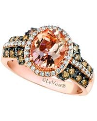 Le Vian - Le Vian 14k Rose Gold 1.97 Ct. Tw. Diamond & Morganite Statement Ring - Lyst
